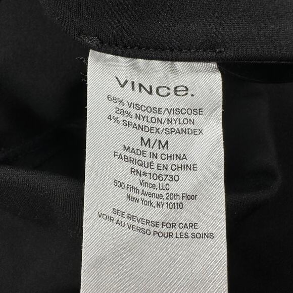 Vince Leggings Womens Medium Black Pull On Classic Stretch Ponte Knit Minimalist - Picture 4 of 12